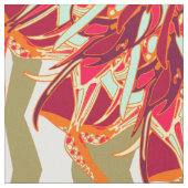 Botanische geometrische Bordeaux Stoff (Nahaufnahme)