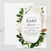 Botanische Geometrische Elegant der Babydusche Einladung (Vorne/Hinten)