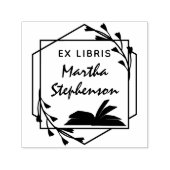 Botanische Geometrische Ex Libris für Buchliebhabe Permastempel (Design)