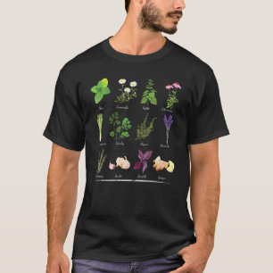 Botanische Gewürze Kräuter Gartengarten Hobby T-Shirt