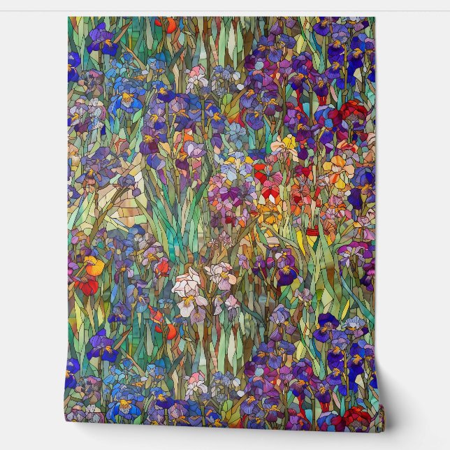 Botanische Glasblätter Tapete (Abrollen)