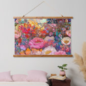 Botanische Glasblätter Wandteppich Mit Holzrahmen (Schlafzimmer)