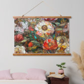 Botanische Glasblätter Wandteppich Mit Holzrahmen (Schlafzimmer)