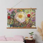 Botanische Glasblätter Wandteppich Mit Holzrahmen (Schlafzimmer)