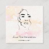 *~* Botanische Goddess Grüne QR Linie Art Quadratische Visitenkarte (Vorderseite)