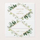 Botanische Gold Diamant Grüne Hochzeitsfeier Platz (Außenseite Aufgefaltet)