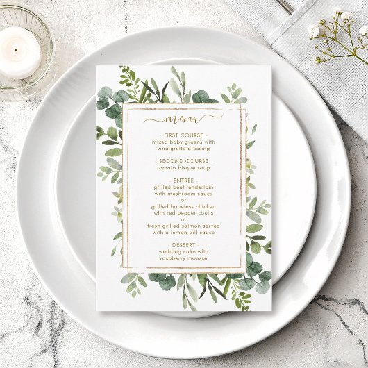 Botanische Gold Greenerity Menu Card Menükarte