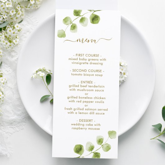 Botanische Gold Greenerity Menu Card Menükarte
