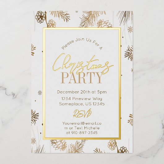 Botanische Gold- und Weißkirchenkiefern Folieneinladung (Vorderseite)