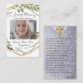 Botanische Goldene Foto Beerdigungskarte Visitenkarte (Vorne/Hinten)