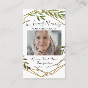 Botanische Goldene Foto Beerdigungskarte Visitenkarte