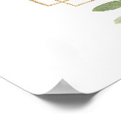 Botanische goldene Grüne Hochzeit Begrüßungszeiche Poster (Ecke)