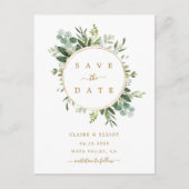 Botanische goldene Hochzeit retten Datum Ankündigungspostkarte (Vorderseite)