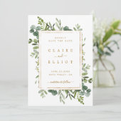 Botanische goldene Hochzeit Sichern Sie die Datums Save The Date (Stehend Vorderseite)