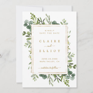 Botanische goldene Hochzeit Sichern Sie die Datums Save The Date