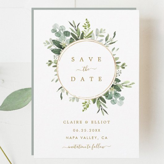 Botanische goldene Hochzeit Sichern Sie die Datums Save The Date