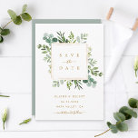 Botanische goldene Hochzeit Sichern Sie die Datums Save The Date<br><div class="desc">Diese Hochzeit speichert das Datum Einladung mit gemalten Aquarell Eukalyptusgrün,  grünen Blätter und einem goldenen quadratischen Rahmen. Für eine weiter gehende Anpassung dieses Designs klicken Sie bitte auf den Link "Weitere Anpassung". Matching-Elemente sind ebenfalls verfügbar.</div>