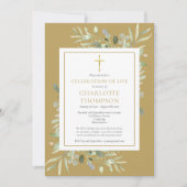 Botanische Goldfeier zum Foto der Beerdigung des L Einladung (Vorderseite)