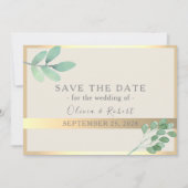 Botanische Goldgräber Hochzeitstag Rett Save The Date (Vorderseite)