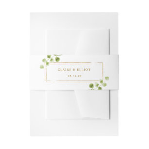 Botanische Goldgrün-Hochzeit Einladungsbanderole