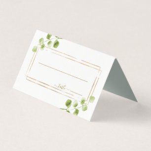 Botanische Goldgrün-Hochzeit-Platzkarte