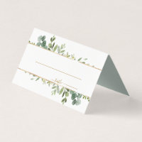 Botanische Goldgrün-Hochzeit-Platzkarte