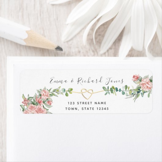 Botanische Goldgrün-Hochzeit-Rücksendeadresse (Insitu)