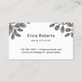 Botanische Goldschere Elegante Typografie Haare Visitenkarte (Rückseite)