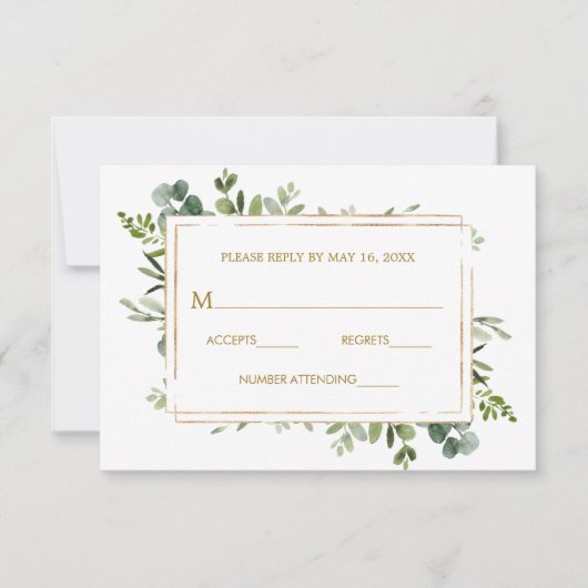 Botanische Goldschmiede Hochzeit RSVP (Vorderseite)
