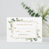 Botanische Goldschmiede Hochzeit RSVP (Stehend Vorderseite)