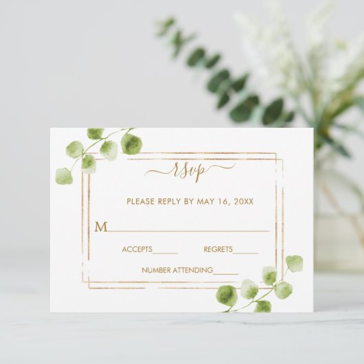 Botanische Goldschmiede Hochzeit RSVP (Stehend Vorderseite)