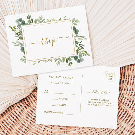 Botanische Goldschmiede Hochzeit RSVP Einladungspostkarte