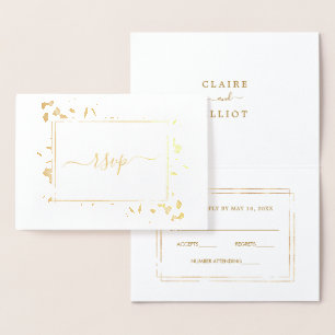 Botanische Goldschmiede Hochzeit RSVP Folienkarte