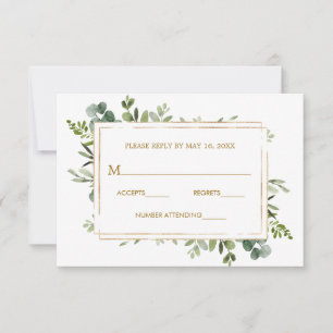 Botanische Goldschmiede Hochzeit RSVP Karte