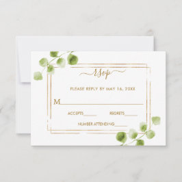 Botanische Goldschmiede Hochzeit RSVP Karte
