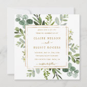Botanische Goldschmiede Wedding Square Einladung (Vorderseite)