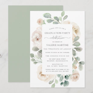 Botanische Graduierungsparty der weißen Rose Einladung