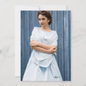 Botanische Graduierungsparty Foto Einladung Blau (Rückseite)