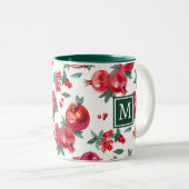 Botanische GranatapfelTasse Zweifarbige Tasse (VorderseiteRechts)