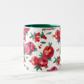 Botanische GranatapfelTasse Zweifarbige Tasse (Mittel)