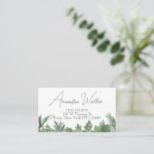 Botanische Green Foliage Business Card Visitenkarte (Stehend Vorderseite)
