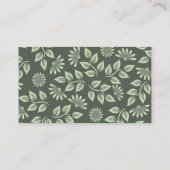 Botanische Green Foliage Business Card Visitenkarte (Rückseite)