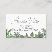 Botanische Green Foliage Business Card Visitenkarte (Vorderseite)