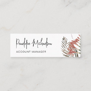 Botanische Grenze mit modernen Buchstaben Mini Visitenkarte