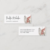 Botanische Grenze mit modernen Buchstaben Mini Visitenkarte (Vorne/Hinten)