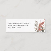 Botanische Grenze mit modernen Buchstaben Mini Visitenkarte (Rückseite)