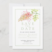 Botanische Grevillea-Blumen-Foto Save The Date (Vorderseite)