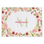 Botanische große, florale Geldbeutel für Monogramm Große Geschenktüte (Vorderseite)