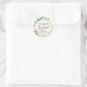 Botanische Grün- und Goldtaufe Vielen Dank Runder Aufkleber (Tasche)