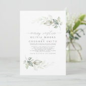 Botanische Grünanlage Abend Empfang Hochzeit Einladung (Stehend Vorderseite)